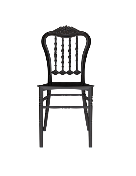 Set de 2 sillas Emilia blancas de polipropileno, diseño para catering y eventos.