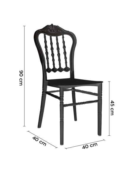 Set de 2 sillas Emilia blancas de polipropileno, diseño para catering y eventos.