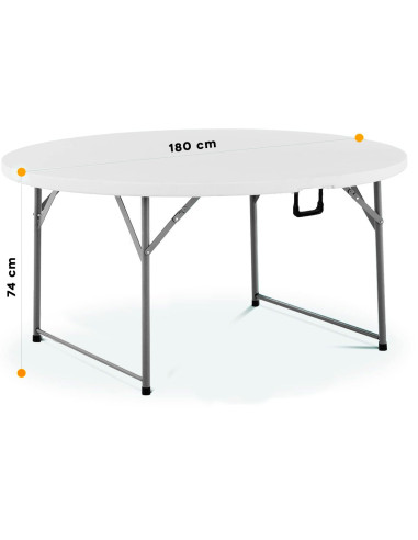 Mesa Plegable Redonda ASIA de 180 cm en Resina...