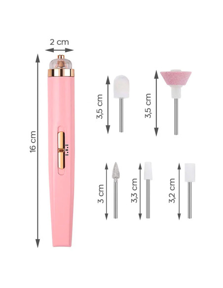 Mini torno de Uñas Eléctrico Portátil Recargable a 12.000 RPM con 2 Velocidades