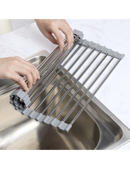 Escurridor Plegable  Fregadero Ahorrador Espacio Acero Multifunción 36x47.4cm