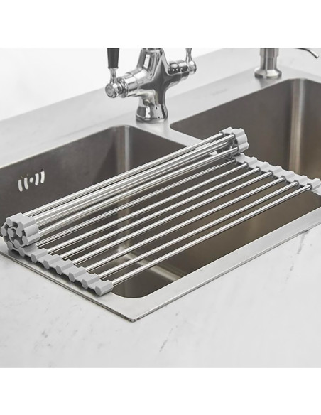 Escurridor Plegable  Fregadero Ahorrador Espacio Acero Multifunción 36x47.4cm