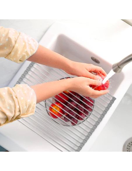 Escurridor Plegable  Fregadero Ahorrador Espacio Acero Multifunción 36x47.4cm