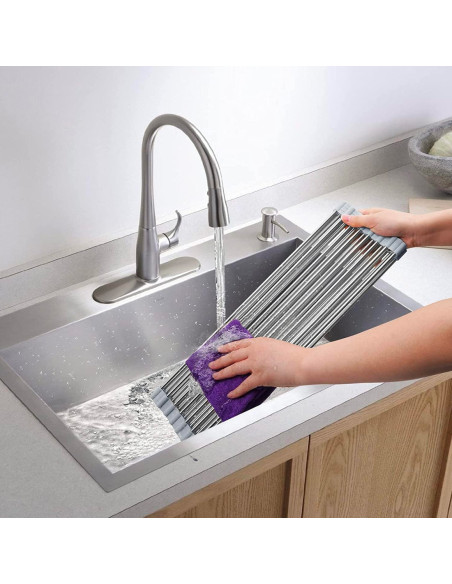 Escurridor Plegable  Fregadero Ahorrador Espacio Acero Multifunción 36x47.4cm