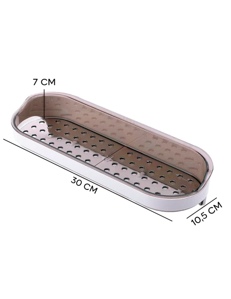 Estante adhesivo de pared almacenamiento organizador 4 ganchos 30x10.5x7