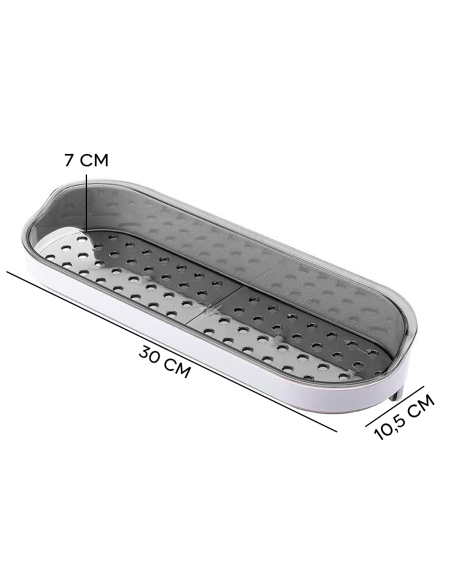 Estante adhesivo de pared almacenamiento organizador 4 ganchos 30x10.5x7