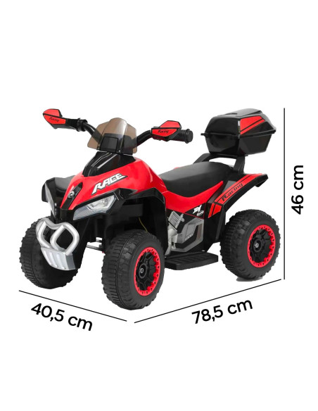 LT928 Mini Quad Eléctrico para Niños Deluxe 6V Luces Sonidos Baúl de Almacenaje