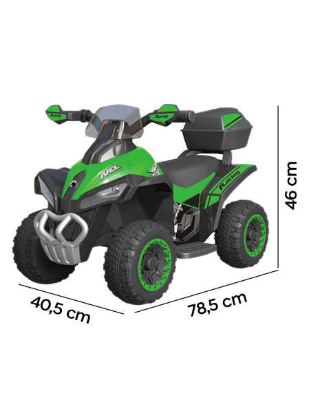 LT928 Mini Quad Eléctrico para Niños Deluxe 6V Luces Sonidos Baúl de Almacenaje