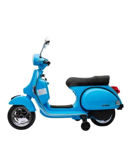LT887 Moto eléctrica PIAGGIO para niños VESPA PX con ruedas 12V luces led