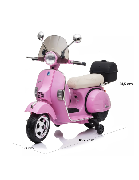 Piaggio Vespa PX 150 Full eléctrica 12V para niños con baúl y pantalla MP3