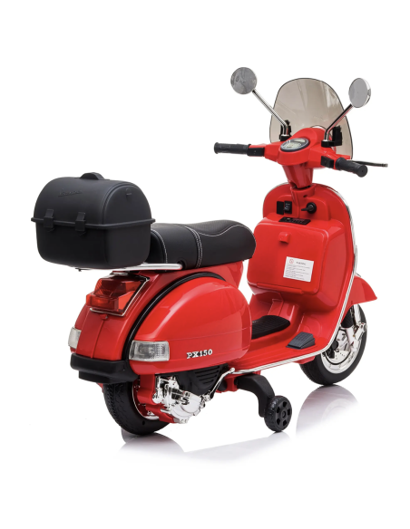 Piaggio Vespa PX 150 Full eléctrica 12V para niños con baúl y pantalla MP3