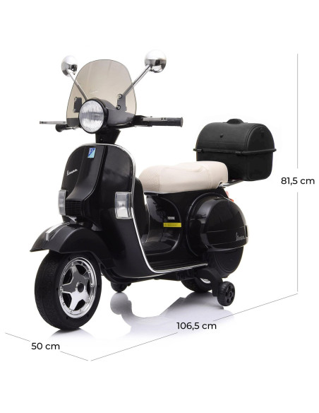 Piaggio Vespa PX 150 Full eléctrica 12V para niños con baúl y pantalla MP3