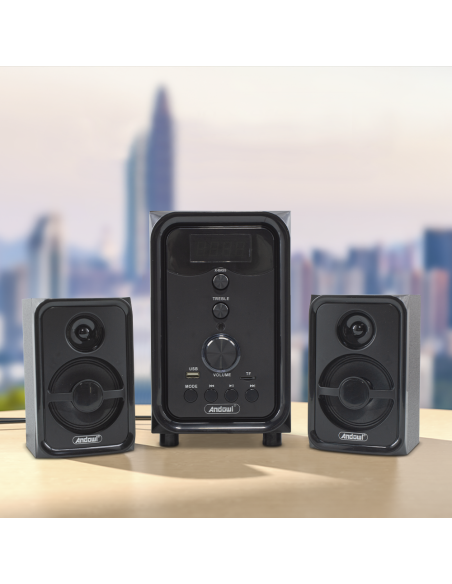 Altavoces para ordenador 2.1 con subwoofer 1000W Q-YX107T Conexión Bluetooth