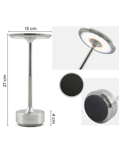 Lámpara de Mesa 5W Recargable Control Táctil...