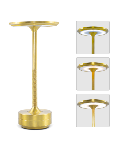 Lámpara de Mesa 5W Recargable Control Táctil LED Regulable Diseño de Aluminio