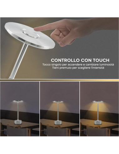 Lámpara de Mesa 5W Recargable Control Táctil...