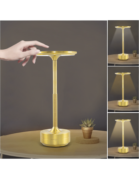 Lámpara de Mesa 5W Recargable Control Táctil LED Regulable Diseño de Aluminio