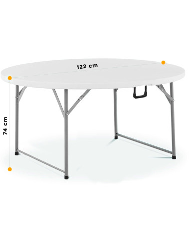 Mesa plegable redonda ASIA 122cm en resina...
