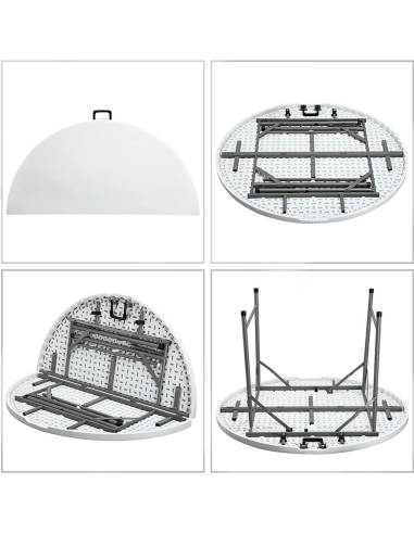 Mesa plegable redonda ASIA 122cm en resina...