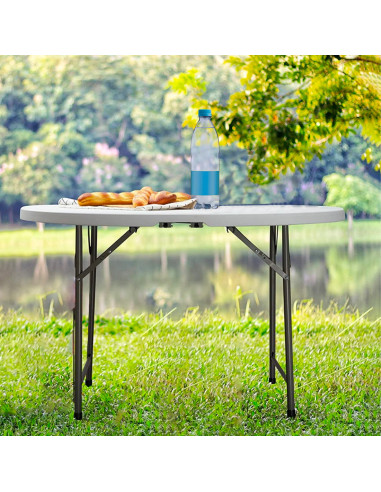 Mesa plegable redonda ASIA 122cm en resina...