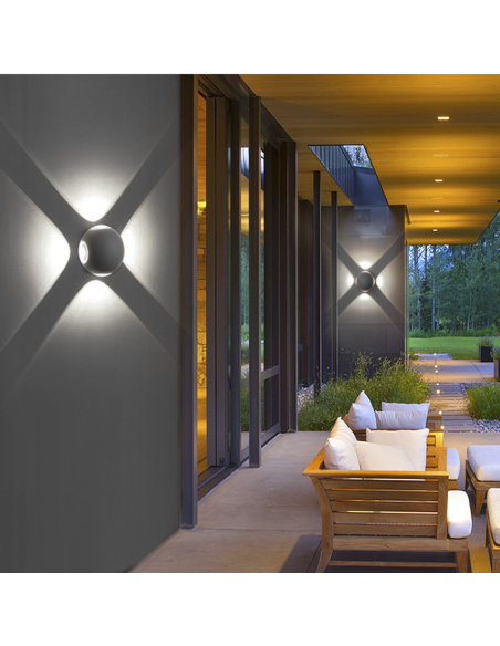 Aplique de Pared Lámpara LED Redonda 12W Ángulo de Luz 120° 6500K Luz Fría