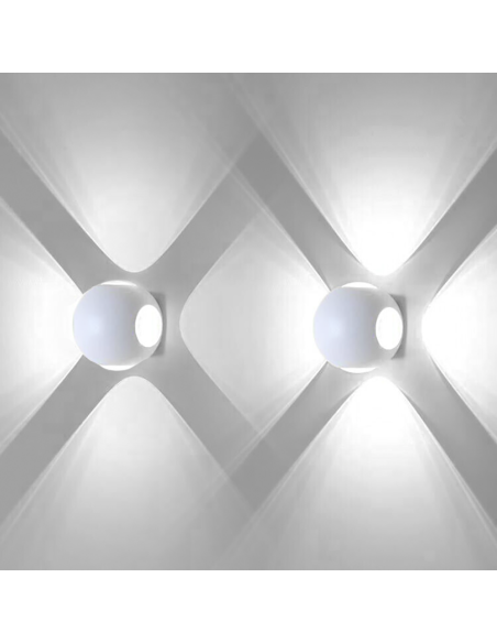 Aplique de Pared Lámpara LED Redonda 12W Ángulo de Luz 120° 6500K Luz Fría