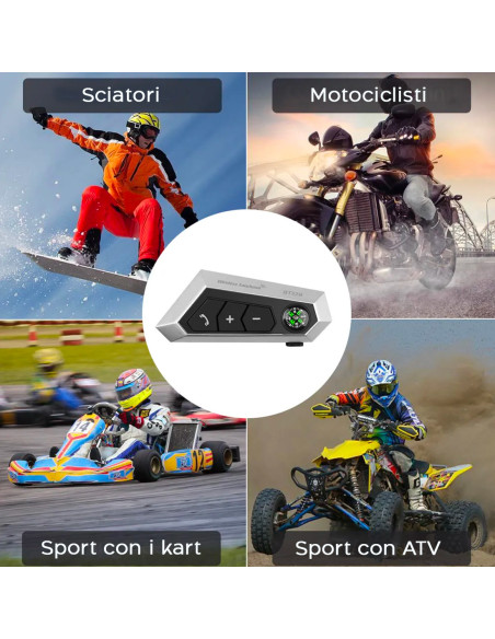 Kit llamada inalámbrica para casco de moto con auriculares Bluetooth Impermeable
