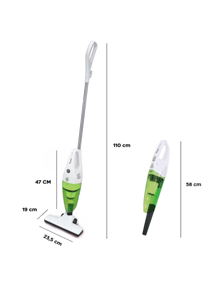 Escoba eléctrica 2 en 1 JORDAN aspiradora sin bolsa 800W con filtro HEPA