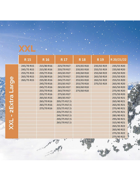 Pack 2 Cadenas de nieve tela Homologadas EN 16662 para neumáticos de automóviles