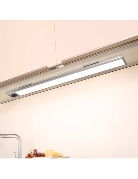 Tira LED Bajo Armario Luz Natural 60cm Recargable USB con Sensor de Movimiento