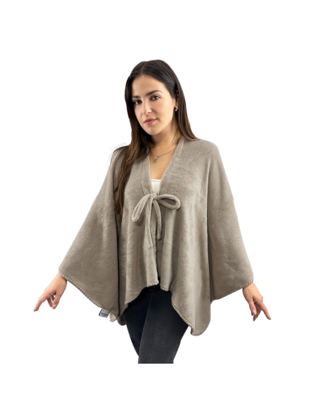 Mantilla con cordón para mujer suave y cálida para invierno en casa, talla única