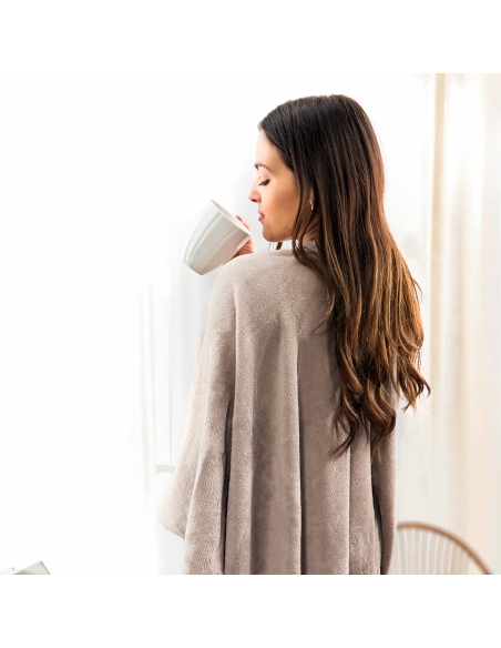 Mantilla con cordón para mujer suave y cálida para invierno en casa, talla única