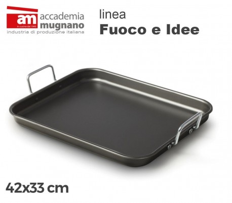 Plancha para hamburguesas 42x33 antiadherentes de efecto piedra - Accademia Mugnano Linea FUOCO & IDEE