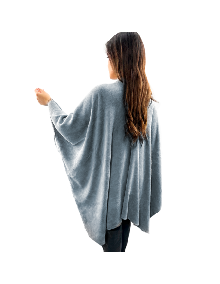 Mantilla con cordón para mujer suave y cálida para invierno en casa, talla única