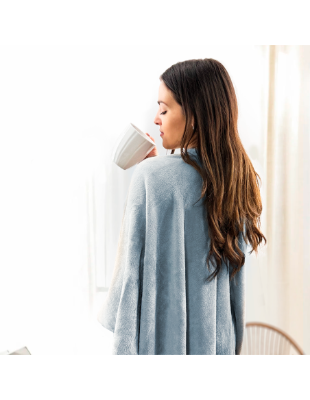 Mantilla con cordón para mujer suave y cálida para invierno en casa, talla única