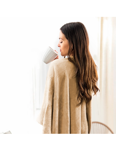 Mantilla con cordón para mujer suave y cálida...