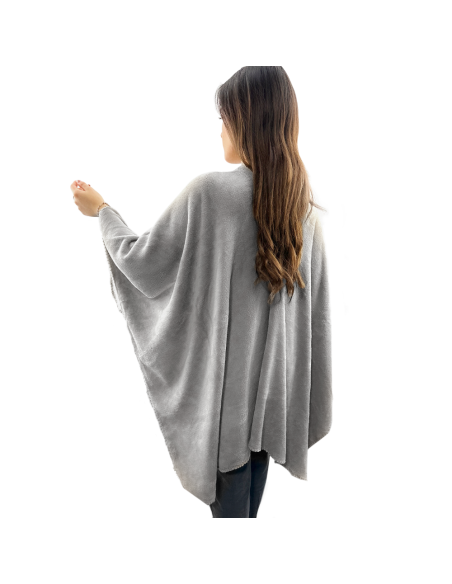 Mantilla con cordón para mujer suave y cálida para invierno en casa, talla única