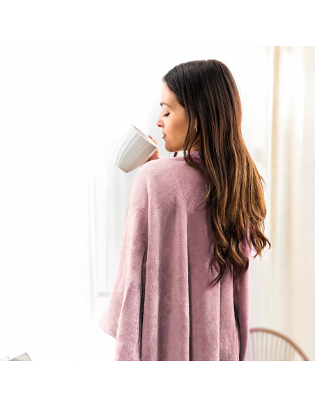 Mantilla con cordón para mujer suave y cálida para invierno en casa, talla única