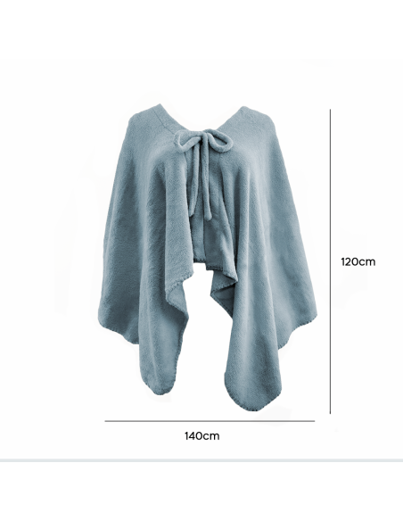 Mantilla con cordón para mujer suave y cálida para invierno en casa, talla única