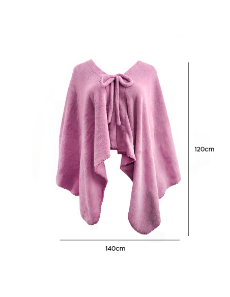 Mantilla con cordón para mujer suave y cálida para invierno en casa, talla única