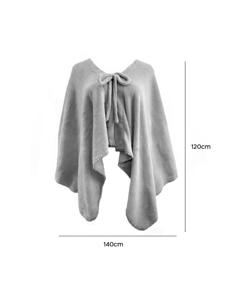 Mantilla con cordón para mujer suave y cálida para invierno en casa, talla única