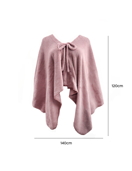 Mantilla con cordón para mujer suave y cálida para invierno en casa, talla única