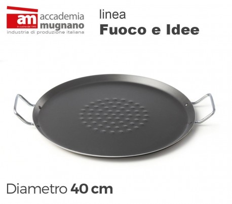 Plancha circular de 40cm antiadherentes de efecto piedra y revestimiento Diamond Tech - Accademia Mugnano Linea FUOCO & IDEE