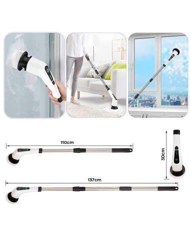 Cepillo Eléctrico Giratorio Inalámbrico 3 en 1...