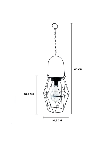 Linterna exterior con miniluces LED a Batería Lámpara Colgante Falsa