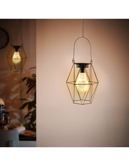 Linterna exterior con miniluces LED a Batería Lámpara Colgante Falsa