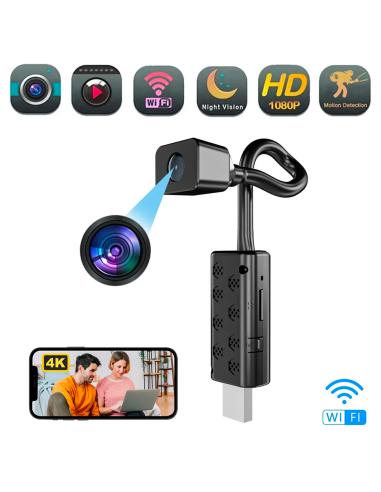 Mini Cámara Inalámbrica Portátil 4K HD Q-SX30...