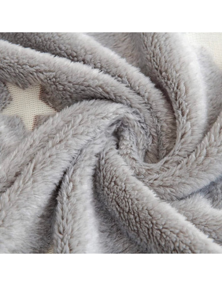 Manta Mágica para Niños Plaid Invernal de Piel Gris con Patrón Fluorescente