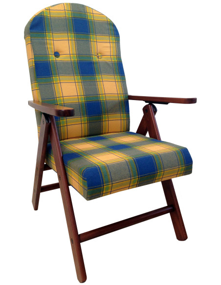 Sillón de Madera MASLEGNO AMALFI Sillón Reclinable Cojín Acolchado 108x65x60