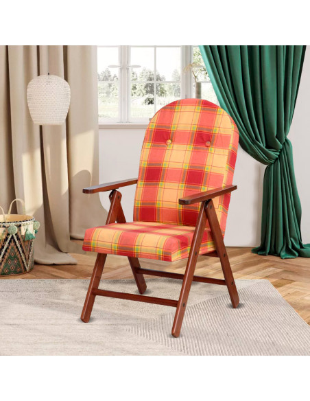 Sillón de Madera MASLEGNO AMALFI Sillón Reclinable Cojín Acolchado 108x65x60